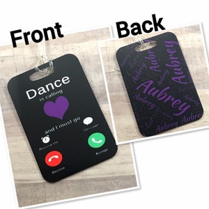 Custom luggage tag   Custom metal double sided bag / luggage tag. Perfect dance luggage tag   Dance bag tag