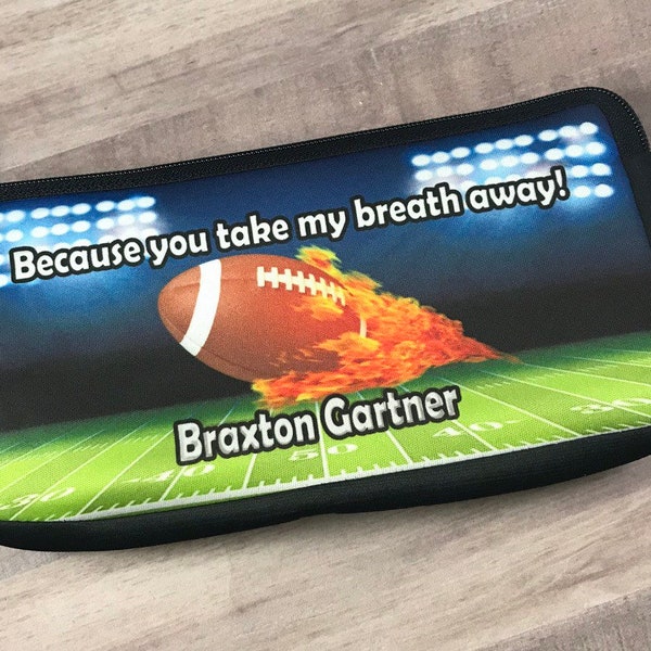 Custom football themed insulated Inhaler and Spacer Bag, School Inhaler, Inhaler storage, inhaler case