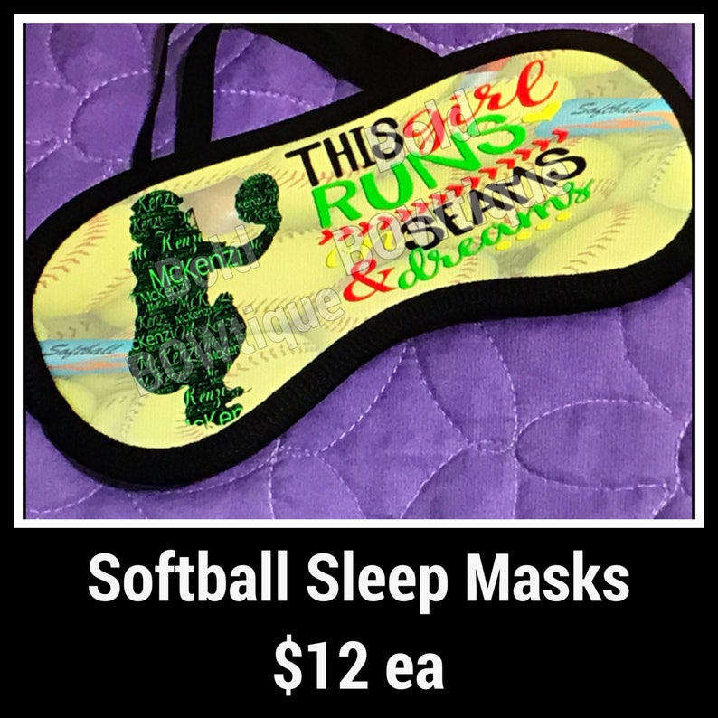 Custom name and position softball sleep masks Custom made Etsy