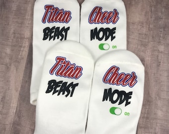 Titan Cheer Socks, custom cheer socks, cheer tryout socks, cheerleading gift, highschool cheerleading