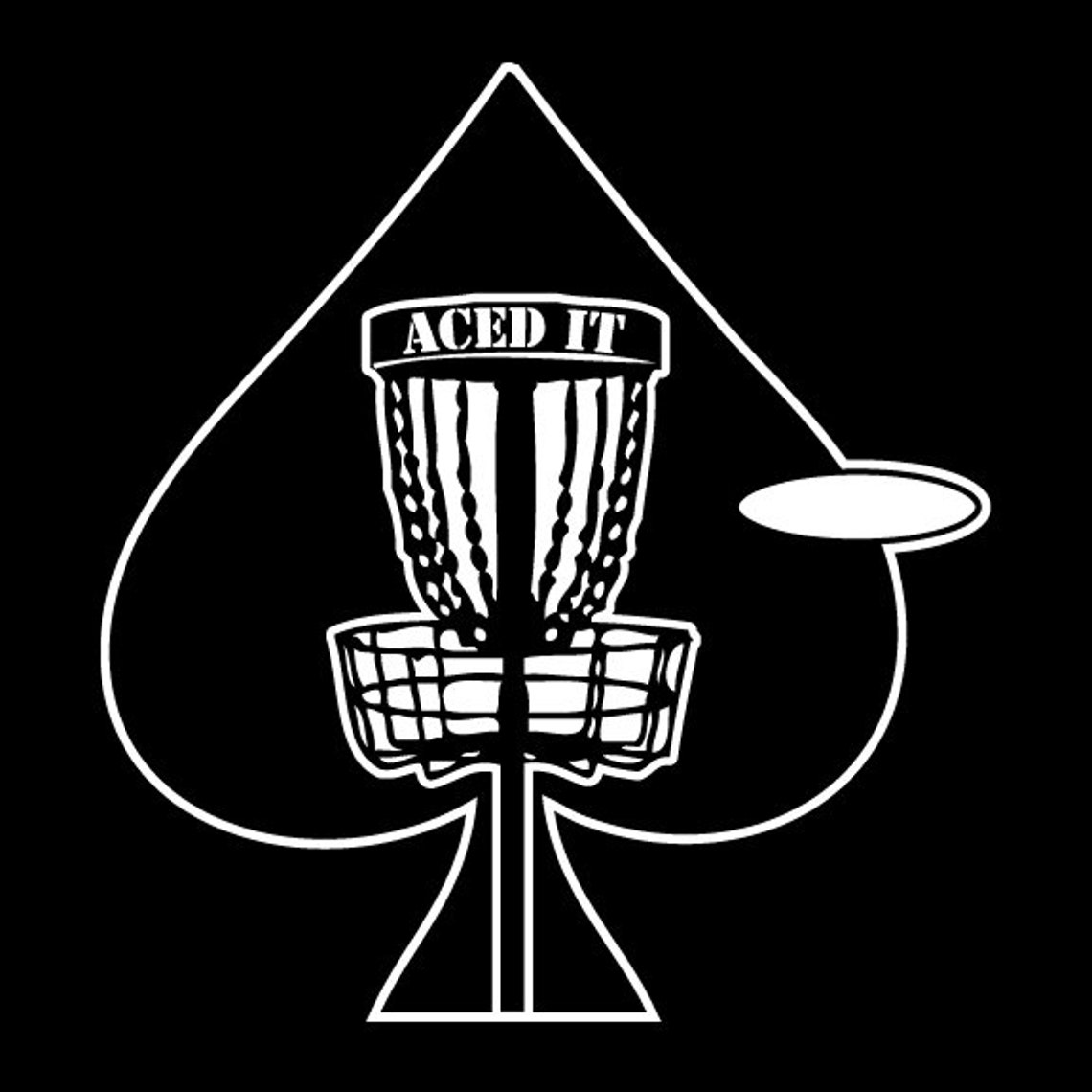 Aced It Disc Golf Basket Sticker Hole in One Etsy