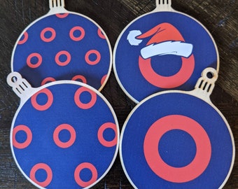 Phish Donut 4 pack Christmas ornaments