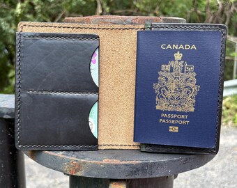 Black and Green Heritage Leathers Family (Double/Triple) Can/USA Passport Wallets