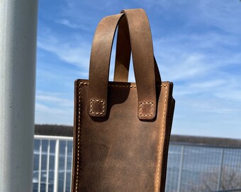 Mojave Desert Heritage Leather Wine Carrier