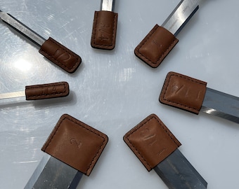 Taos Brown Heritage Leather Chisel Guards