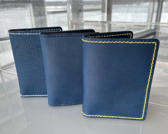 Verschiedene weiche blaue Erben Leder Can / USA Passport Brieftaschen