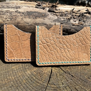 Portefeuilles en cuir de crocodile naturel gaufré avec 8 cartes sur le devant