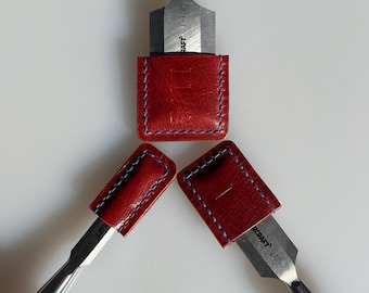Chomp Red Heritage Leather Chisel Guards