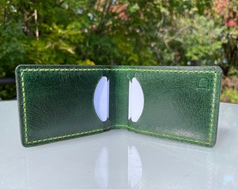 Chomp Green Heritage Leather Billfold / Bifold Wallet