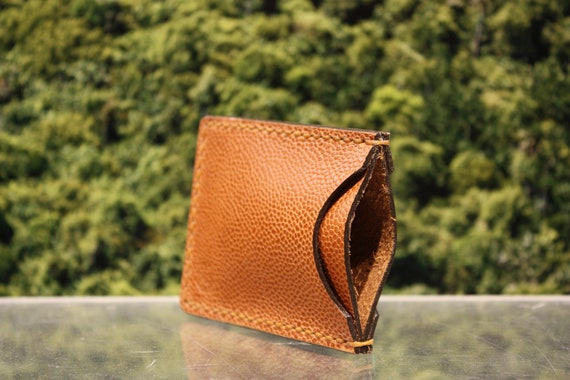 Glace Orange & Burgundy Football Front Pocket Leather Wallets 