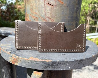 Irish Pewter Heritage Leather Horizontal Front Pocket Wallets with Army Green Thread