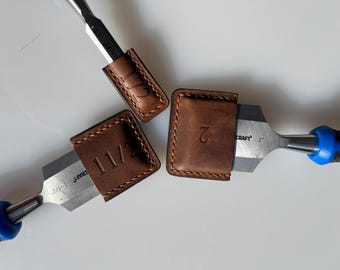 Dark Amber Heritage Leather Chisel Guards