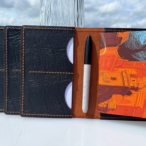 Protège-ordinateur portable Branco orange brûlé XL Heritage en cuir avec fentes pour cartes et trou pour stylo