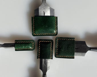 Chomp Green Heritage Leather Chisel Guards
