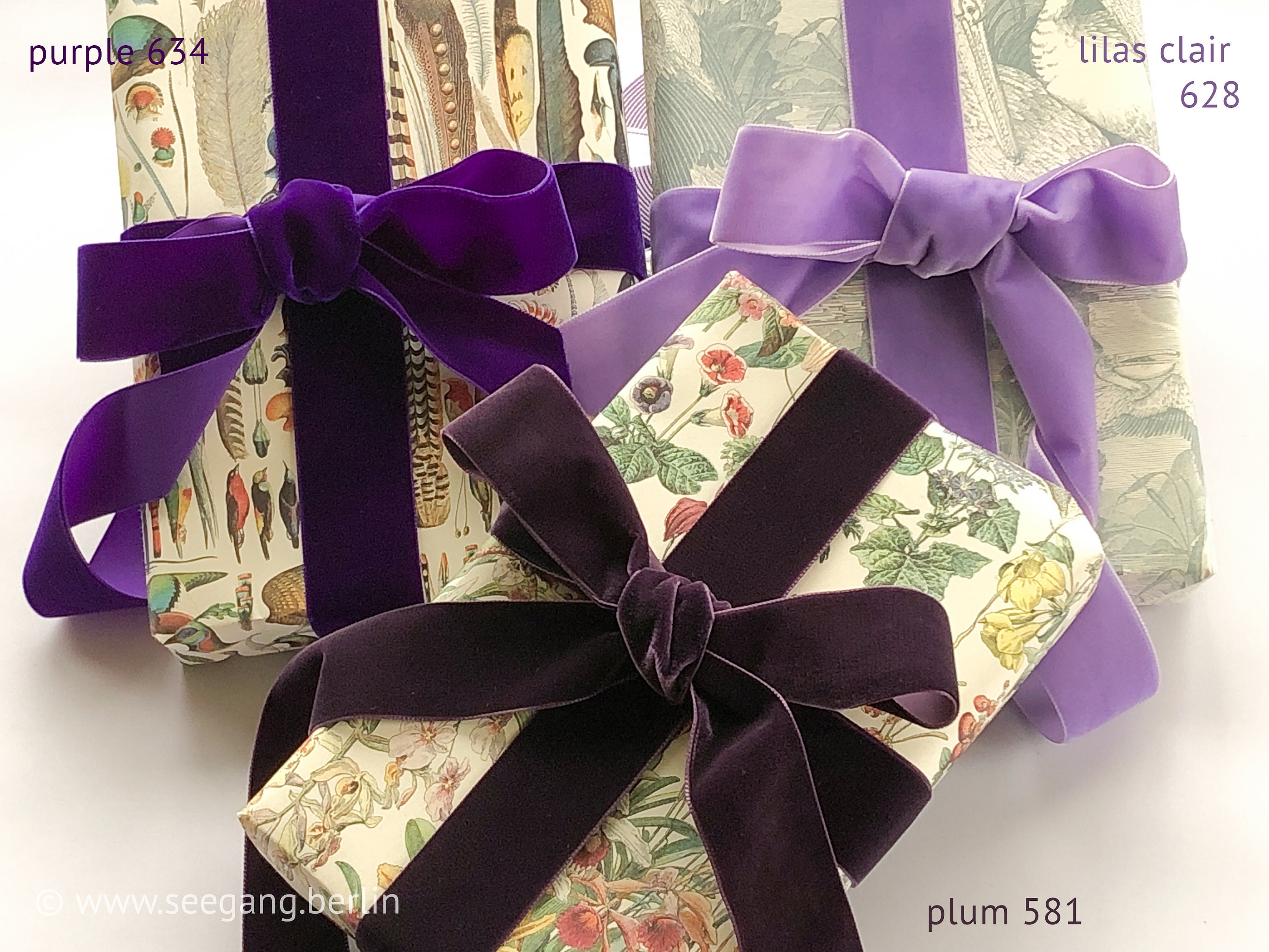 Velvet Ribbon 16mm - Purple •