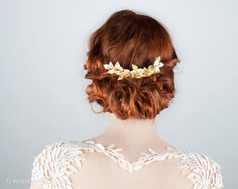 Bridal Hair Accessoires, Vintage Style Wedding, Gold color, Leave, Woodland, Hippie, Bride, Greek Goddess, Prom, Bridal, Hair, Comb 2020