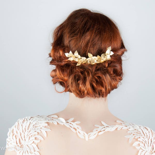 Bridal Hair Accessoires, Vintage Style Wedding, Gold color, Leave, Woodland, Hippie, Bride, Greek Goddess, Prom, Bridal, Hair, Comb 2020