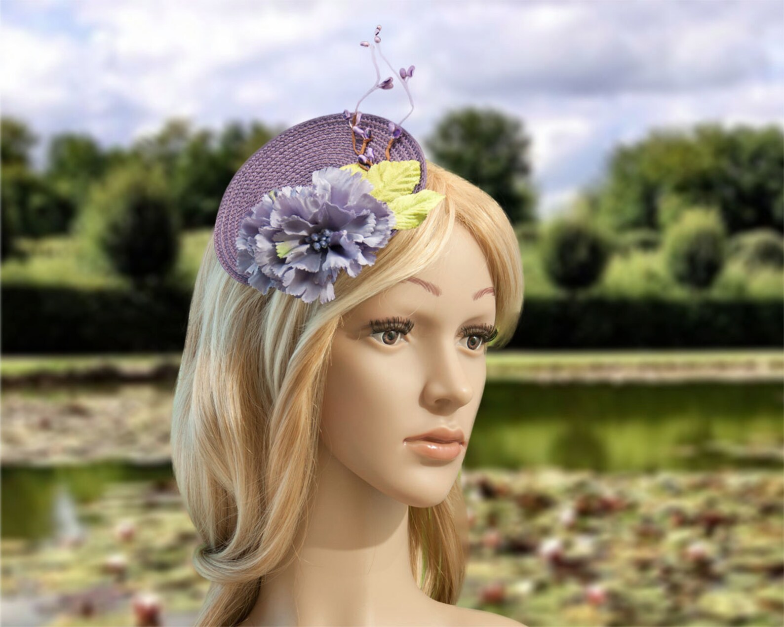 Fascinator Purple Hair Accessories Violet Summer Fascinator Etsy