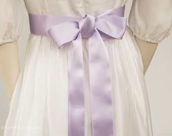 Ruban de satin pour ceinture de robe. Violet, lavande, lilas, iris, orchidée, mauve, crocus. Qualité suisse, 100 couleurs, 3 largeurs.