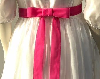 Samtgürtel mit Schleife in Pink, Altrosa, Pastell 72 Farben, 3 Breiten. Schweizer Qualität für Kleid, Brautkleid, Ballkleid, Dirndl.