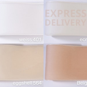 Nastro di velluto in bianco e in altri 72 colori e 4 larghezze. Qualità svizzera. Articoli per il cucito, di decorazione, per il fai da te!
