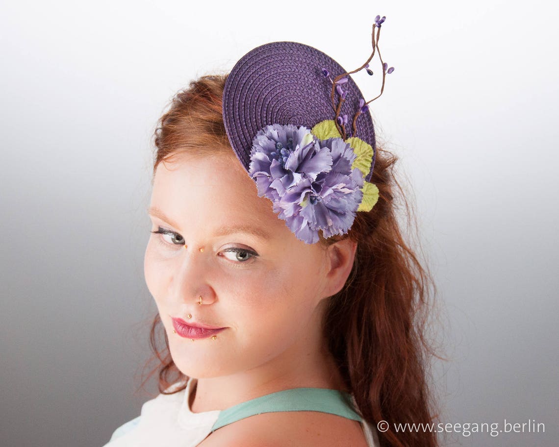 Fascinator Purple Hair Accessories Violet Summer Fascinator Etsy