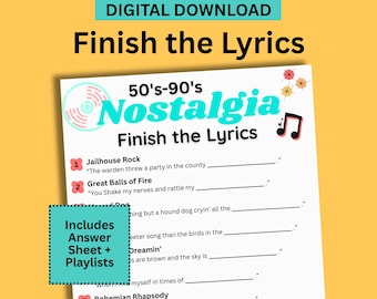 Completa el juego de las letras / Trivialidades musicales de los años 50 a los 90 (Descarga digital)