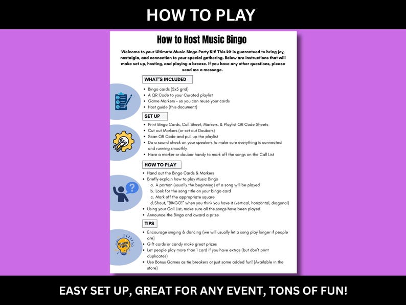 Music Bingo Bundle 70s-2000s | 4 Games, Spotify Playlists (Instant Download) image 5