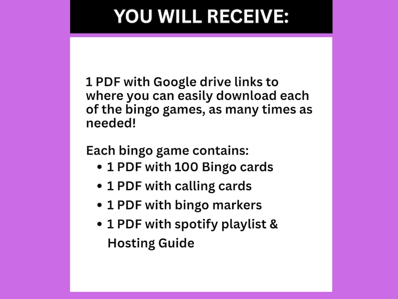 Music Bingo Bundle 70s-2000s | 4 Games, Spotify Playlists (Instant Download) image 7