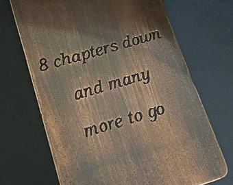 Personalized bronze bookmark - Handmade bronze gifts for 8th anniversary - 8th anniversary gift for husband - Bronze anniversary gift ideas