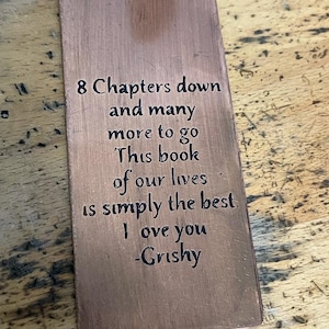 Personalized bronze bookmark - Handmade bronze gifts for 8th anniversary - 8th anniversary gift for him - Bronze anniversary gift ideas