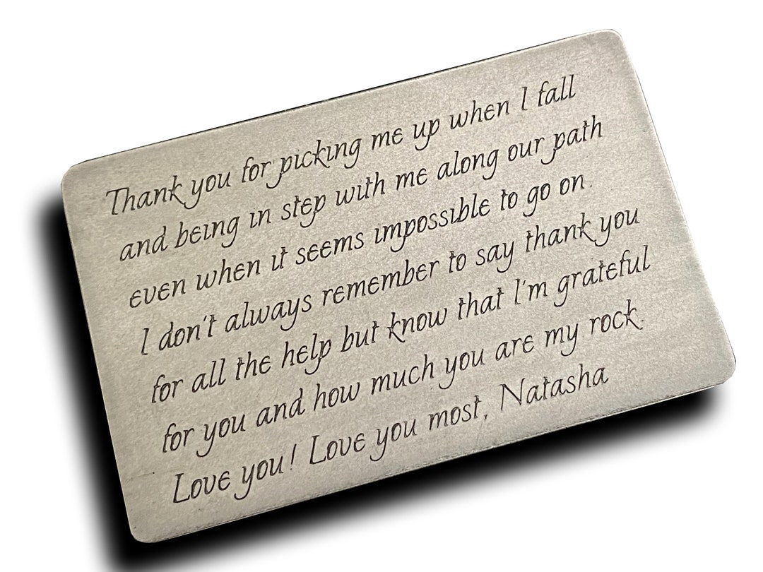 Wallet Insert Aluminum Gifts for Men Personalized Gift for Etsy