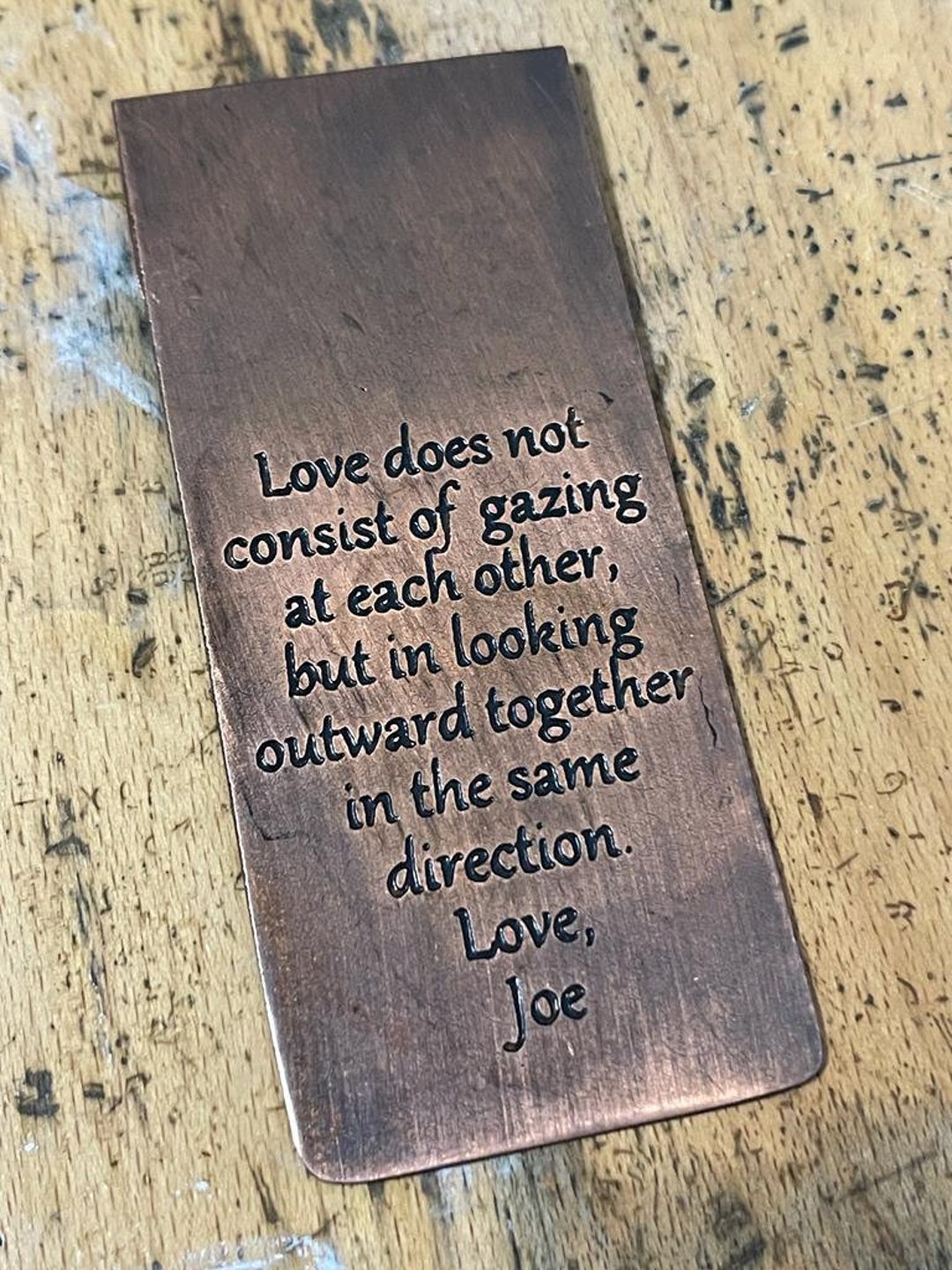 Personalized Bronze Bookmark Handmade Bronze Gifts for 8th Etsy