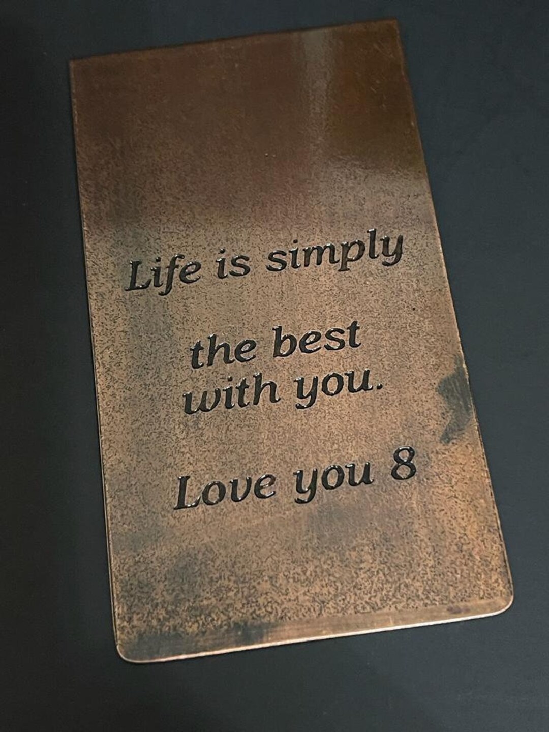 Personalized Bronze Bookmark for 8th Anniversary Bronze Anniversary