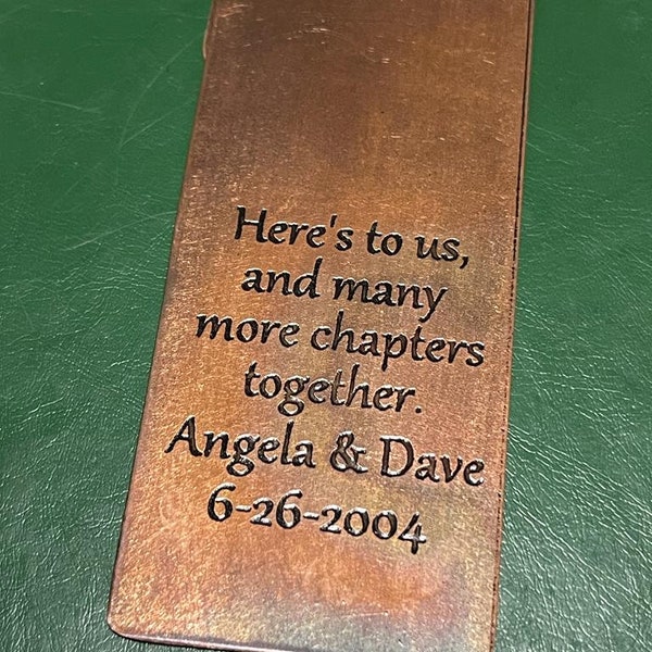 Bronze Anniversary Bookmark, 8th Anniversary Gift Handmade - Custom Quote Bookmark, Personalized Bookmark, Gift for Book Lovers