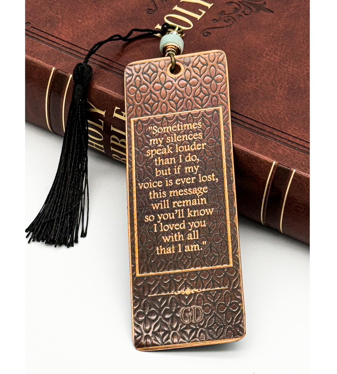 Custom Metal Bookmark Love Message | Book Lover Christmas Gift | Bronze ...
