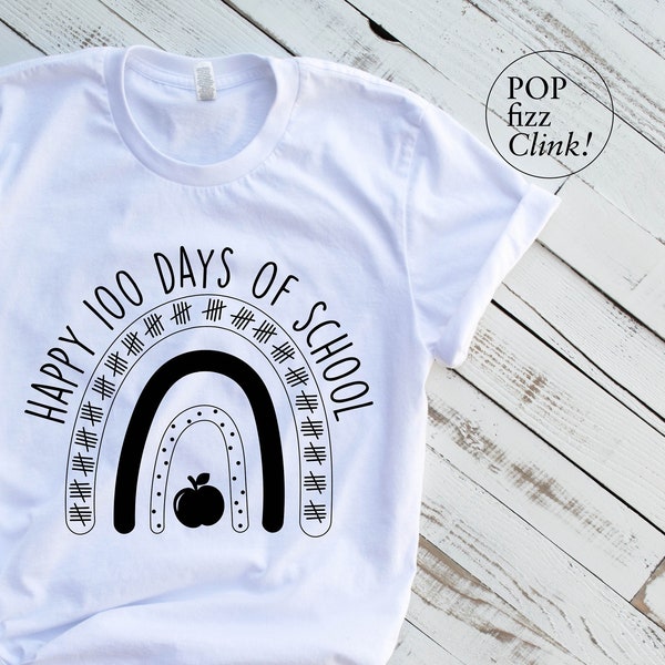 Happy 100 days of school rainbow svg, Happy 100 days png, Happy 100th day of school shirt, Happy 100 days tally mark svg