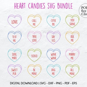 Candy Herzen svg Bundle, Herz svg, Valentinstag svg, Valentinstag svg, Valentinstag Clipart, Valentinstag Candy Herzen, Conversation hearts