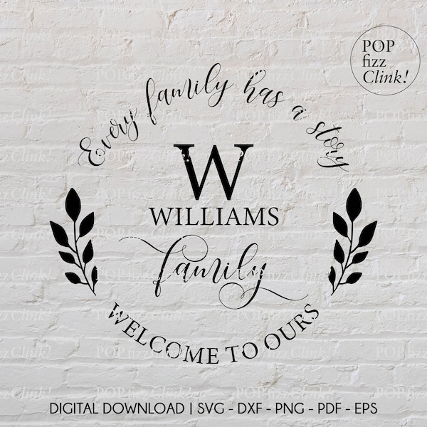 Every family has a story welcome to ours svg, Family name svg, Last name svg, Family monogram svg, Home sweet home svg, Welcome svg