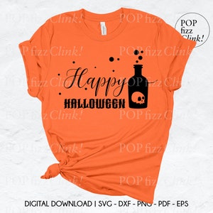 Happy halloween svg, Poison potion svg, Witch potion svg, Halloween sign svg, Skull svg, Witch svg