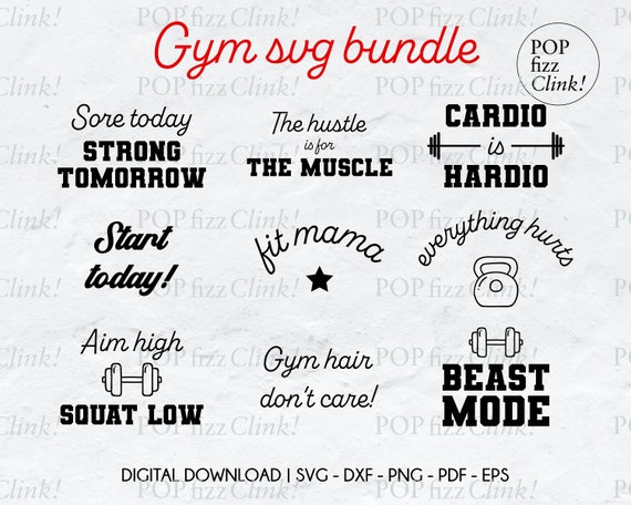 Workout Svg Bundle, Gym Svg Bundle, Motivational Fitness Svg