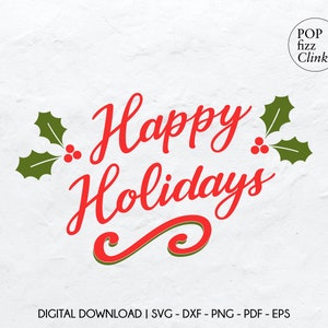 Fijne feestdagen svg, Kerst svg, Vakantie svg, Vakantie geknipte bestand, Cricut cut bestand, Kerst gesneden bestand