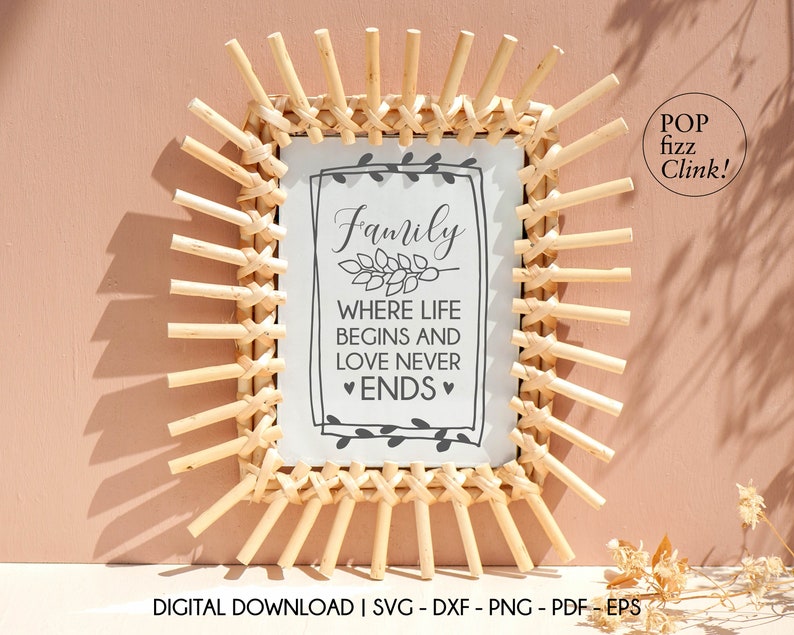 Adesivo Murale Wall Stickers - Famiglia - Dove la vita ha inizio e l'amore non finisce mai