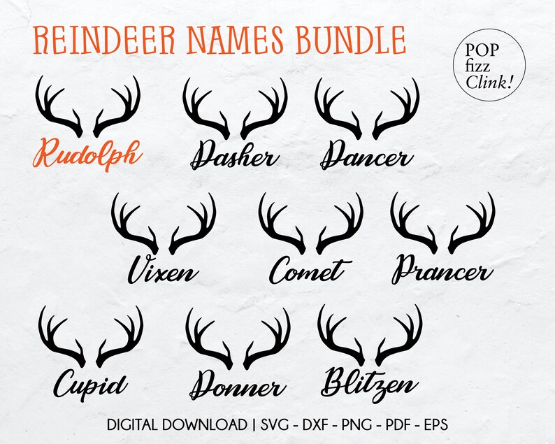 Download Reindeer names bundle Christmas ornament svg bundle ...