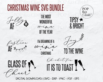 Christmas wine svg bundle, Christmas wine quotes, Holiday drinking svg, Wine glass svg, Wine svg bundle, Funny wine quotes