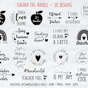Teacher svg bundle, Teacher quote svg, School svg, Teacher svg, Teacher life svg, Back to school Svg, Teacher appreciation svg, Teacher life