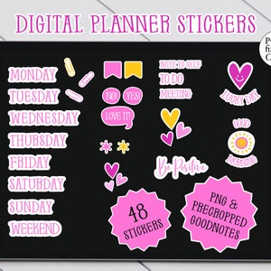 Digital planner stickers, Pre-cropped Goodnotes stickers, Everyday digital stickers, Png digital stickers, Individual digital stickers