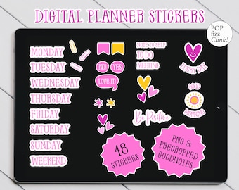 Digital planner stickers, Pre-cropped Goodnotes stickers, Everyday digital stickers, Png digital stickers, Individual digital stickers