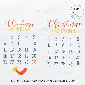 Christmas countdown svg, Set of 2 Christmas advent calendars svg, Days till christmas svg, Kids advent calendar svg, Kids christmas svg
