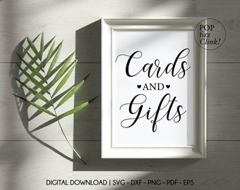 Cards and gifts svg sign, Wedding sign svg, Wedding cards and gifts, Gift table sign svg, Svg cut file for wedding, Cricut svg png pdf file